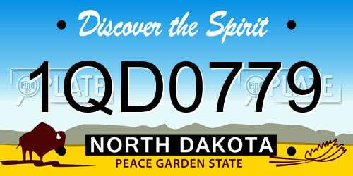 1QD0779 North Dakota License Plate