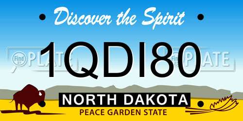 1QDI80 North Dakota License Plate