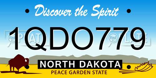 1QDO779 North Dakota License Plate