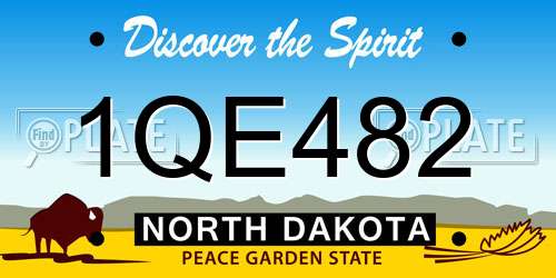 1QE482 North Dakota License Plate