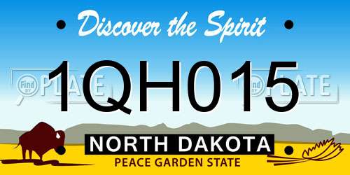 1QH015 North Dakota License Plate