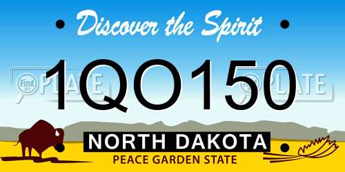 1QO150 North Dakota License Plate