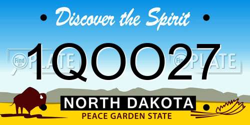 1QOO27 North Dakota License Plate