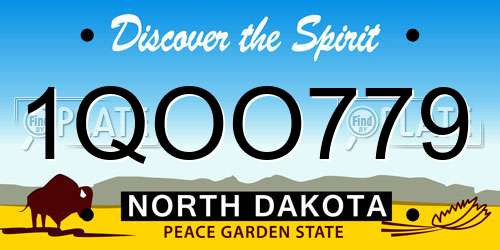 1QOO779 North Dakota License Plate