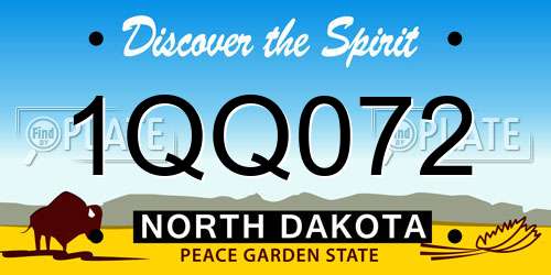 1QQ072 North Dakota License Plate