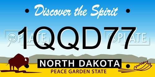 1QQD77 North Dakota License Plate