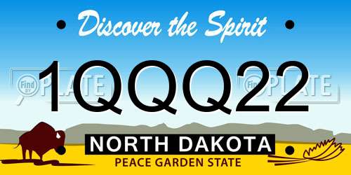 1QQQ22 North Dakota License Plate
