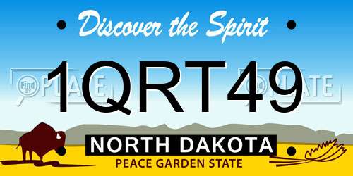 1QRT49 North Dakota License Plate