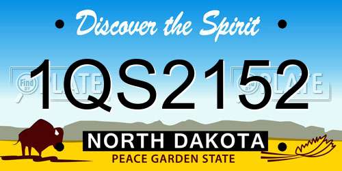 1QS2152 North Dakota License Plate
