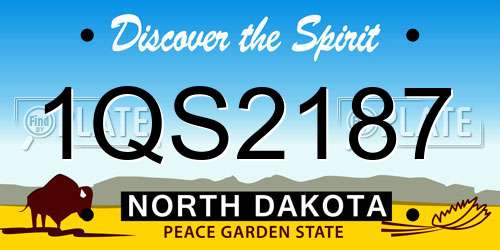 1QS2187 North Dakota License Plate