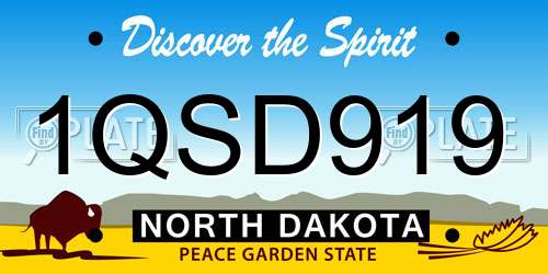 1QSD919 North Dakota License Plate