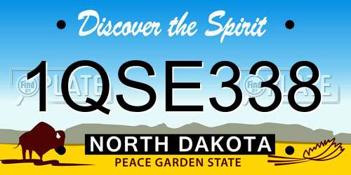 1QSE338 North Dakota License Plate