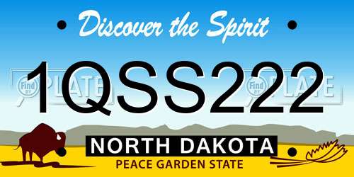 1QSS222 North Dakota License Plate
