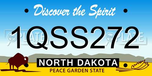 1QSS272 North Dakota License Plate