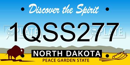 1QSS277 North Dakota License Plate