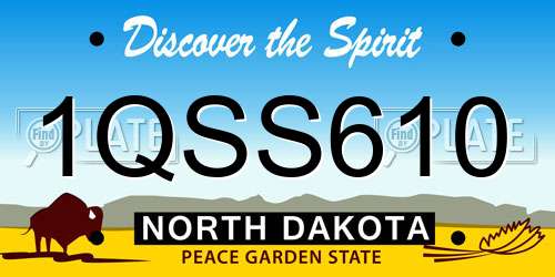 1QSS610 North Dakota License Plate