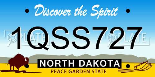 1QSS727 North Dakota License Plate