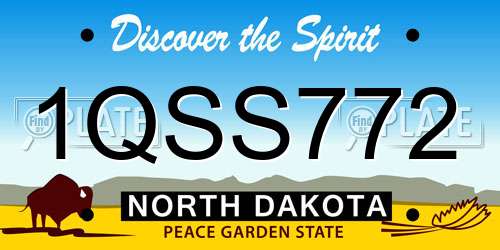 1QSS772 North Dakota License Plate