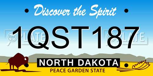 1QST187 North Dakota License Plate
