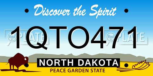 1QTO471 North Dakota License Plate