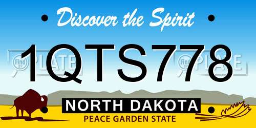 1QTS778 North Dakota License Plate