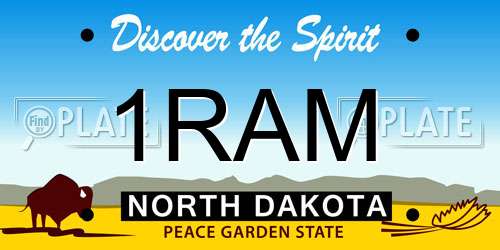 1RAM North Dakota License Plate