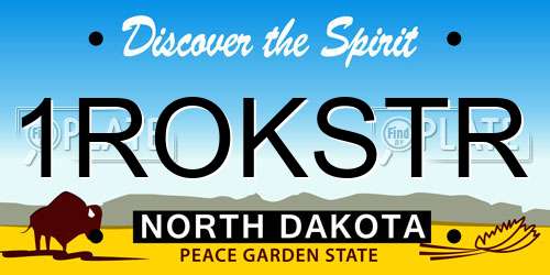 1ROKSTR North Dakota License Plate