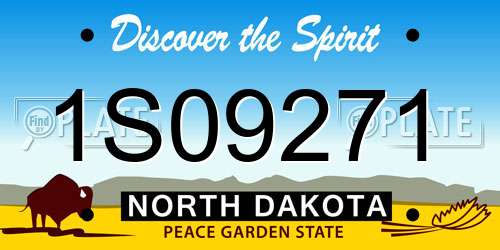 1S09271 North Dakota License Plate