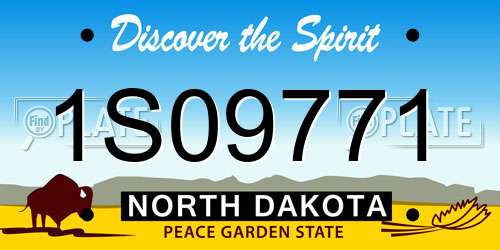 1S09771 North Dakota License Plate