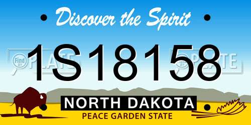 1S18158 North Dakota License Plate