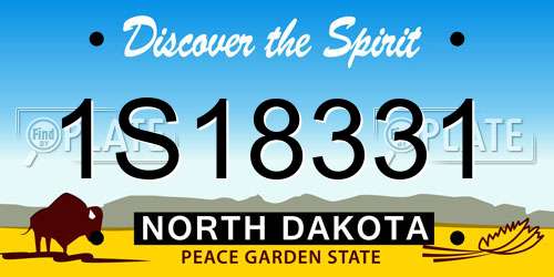 1S18331 North Dakota License Plate