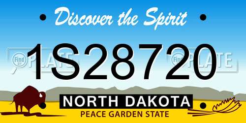 1S28720 North Dakota License Plate