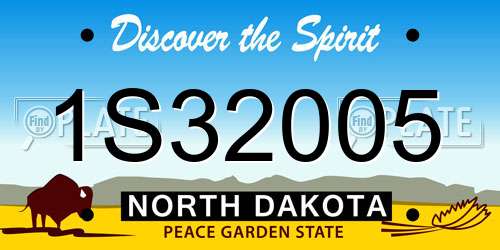 1S32005 North Dakota License Plate