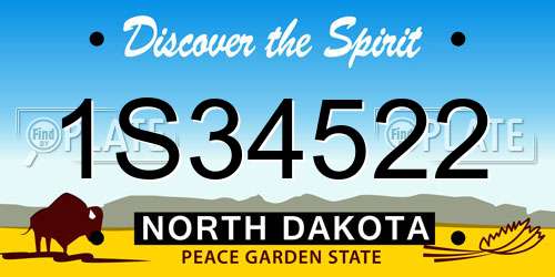 1S34522 North Dakota License Plate