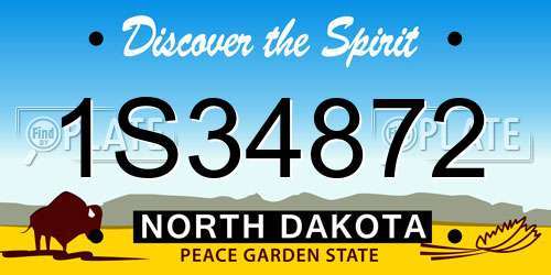 1S34872 North Dakota License Plate