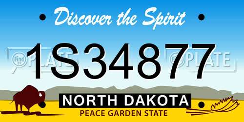 1S34877 North Dakota License Plate
