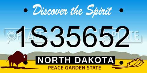 1S35652 North Dakota License Plate
