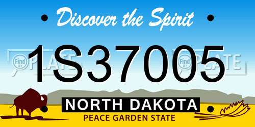 1S37005 North Dakota License Plate