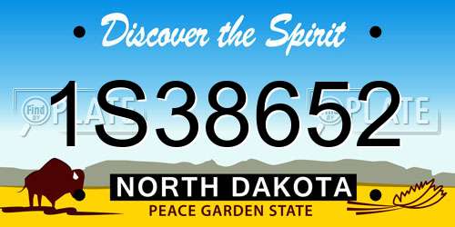 1S38652 North Dakota License Plate