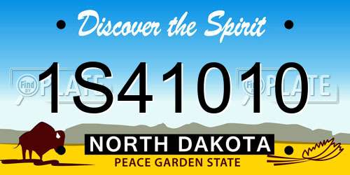 1S41010 North Dakota License Plate