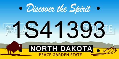 1S41393 North Dakota License Plate