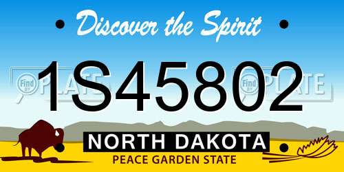 1S45802 North Dakota License Plate