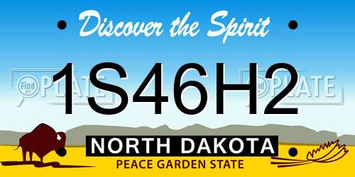 1S46H2 North Dakota License Plate