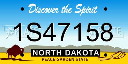 1S47158 North Dakota License Plate