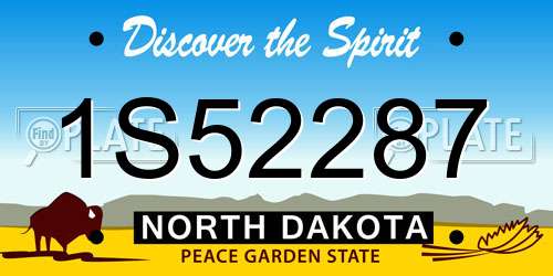 1S52287 North Dakota License Plate