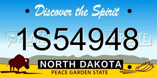 1S54948 North Dakota License Plate