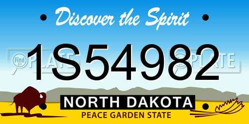 1S54982 North Dakota License Plate