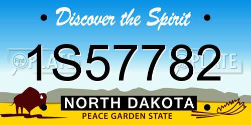 1S57782 North Dakota License Plate