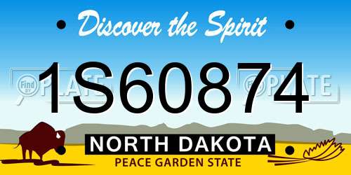 1S60874 North Dakota License Plate