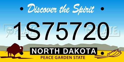 1S75720 North Dakota License Plate